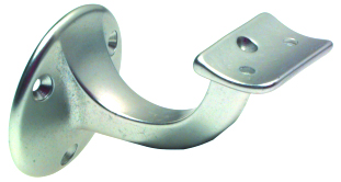 HSI Handlaufhalter Alu silber 65 mm Auflage flach mit Schraublöcher