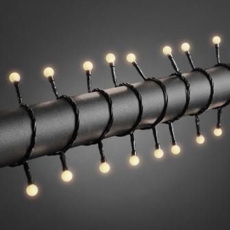 KONSTSMIDE LED Lichterkette runde 80 wweiße Dioden 24V Außentrafoschwarzes Kabel