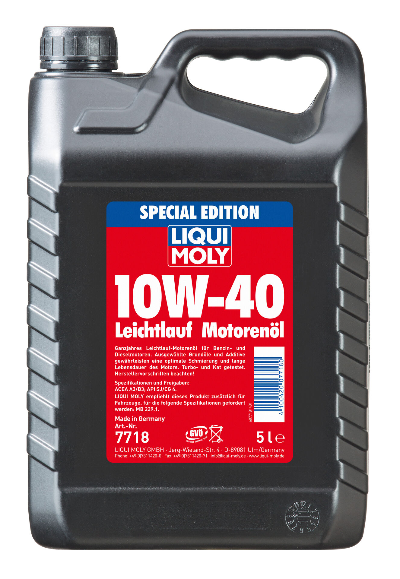 LIQUI-MOLY Motoröl SpezialEdition Leichtl10W-40 5 L 