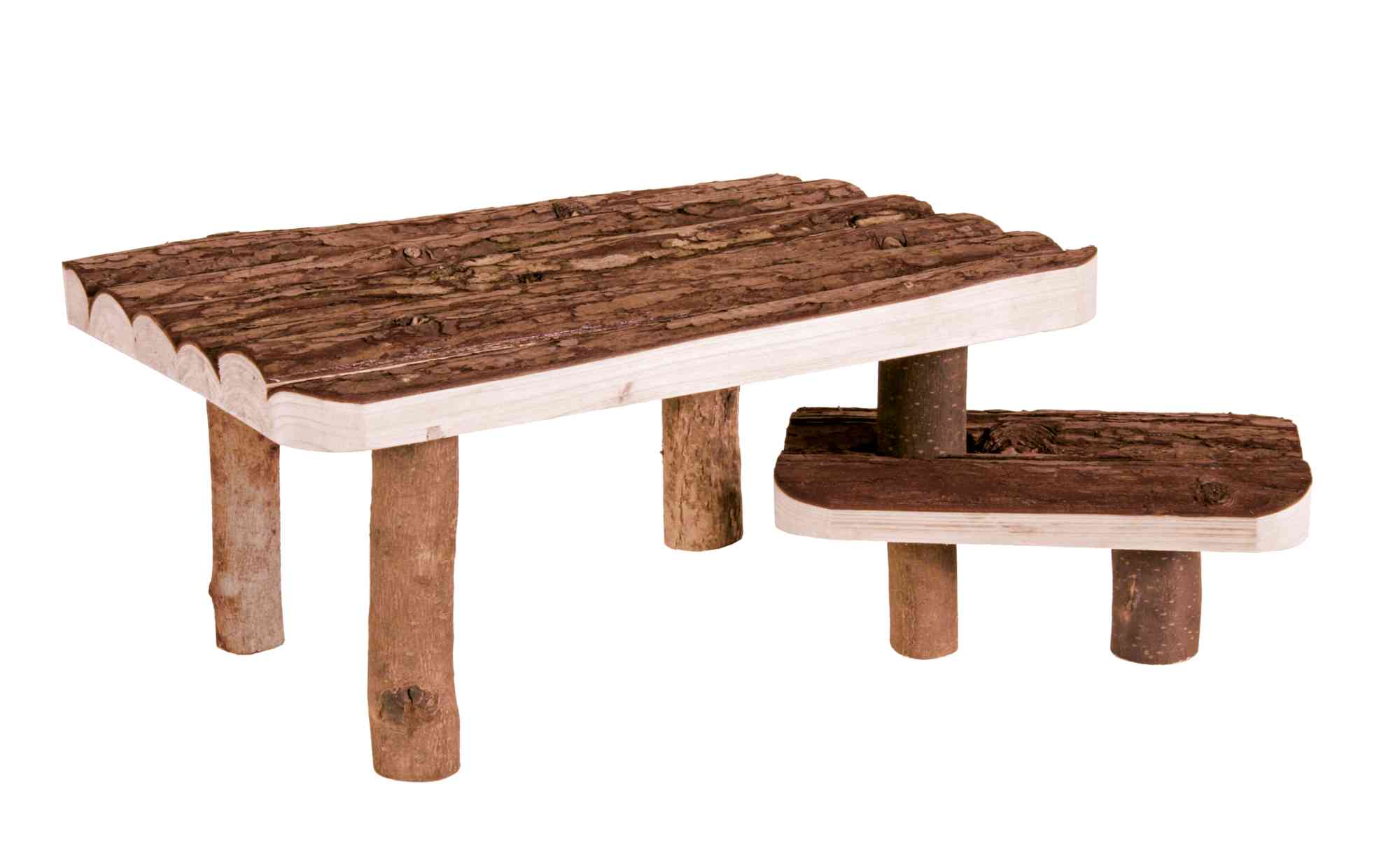 TRIXIE HEIMTIERBEDARF Unterstand mit Treppe Naturholz Nager 37x17x28cm