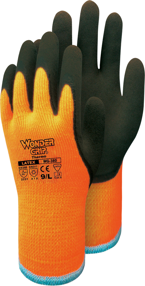TRIUSO Handschuhe Wonder GripThermo 11 orange 2-Fach getaucht Latex