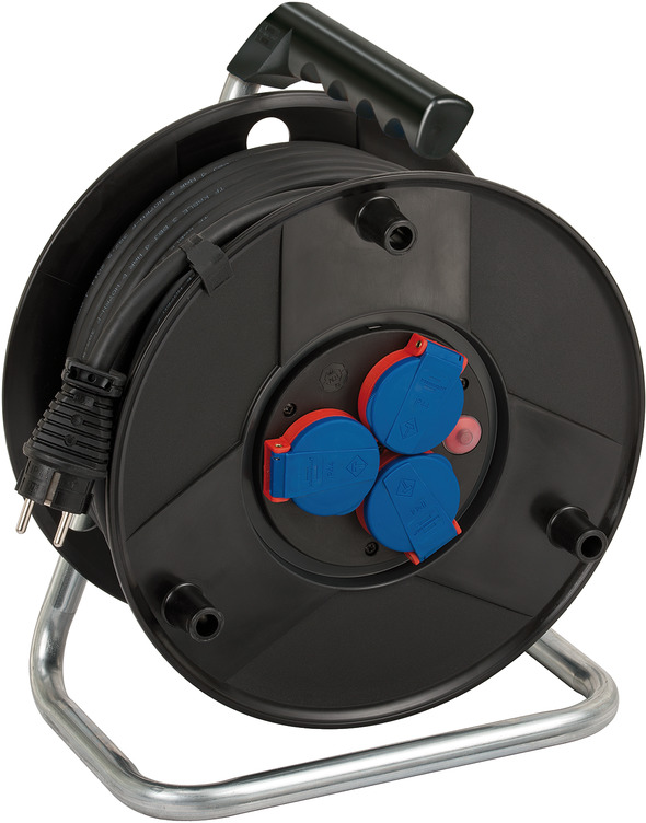 BAT GMBH & CO.KG Kabeltrommel H07RN-F3G1,5 schwarz 40m IP44, 3 Schutzkontakt Steckdosen