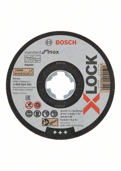 BOSCH Trennscheibe Sf Inox gerade Ø115x1,0 mm X-LOCK