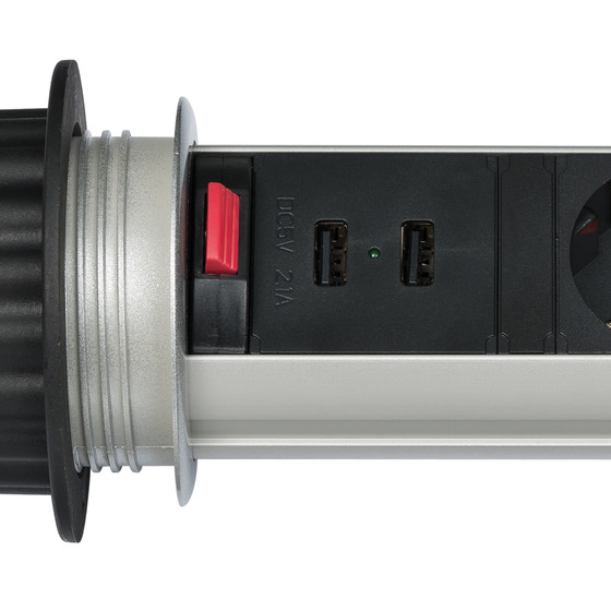 BRENNENSTUHL Tischsteckdosenleiste 3-fach 2m 2xUSB H05VV-F3G1.5
