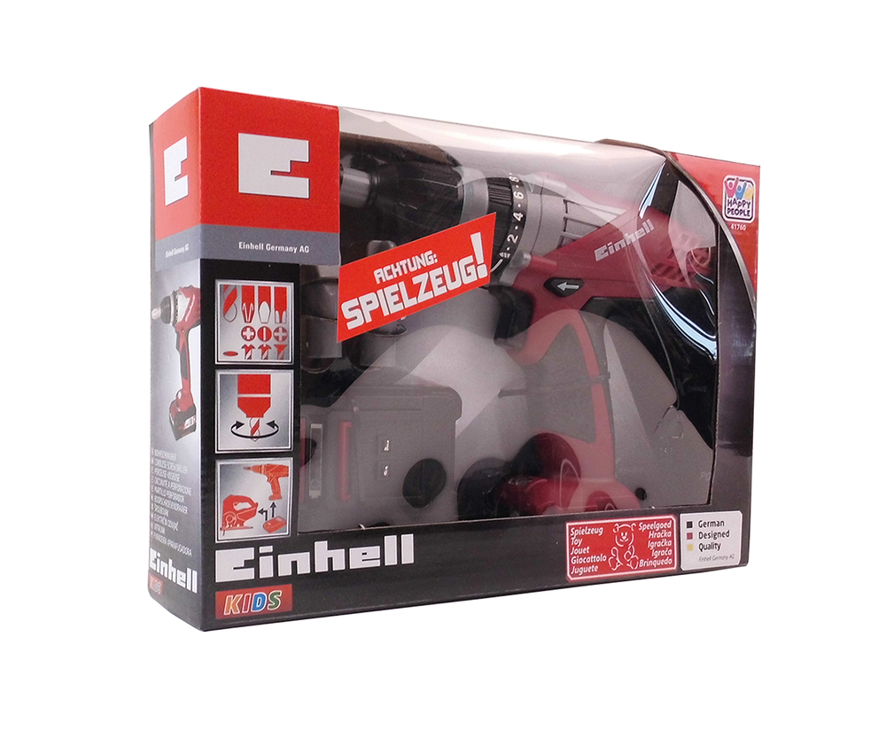 HAPPY PEOPLE GMBNH & CO.KG Einhell KIDS Akku-Bohr-Schrauber Links-/Rechtslauf, Ein-/Aus, 4 Einsätze