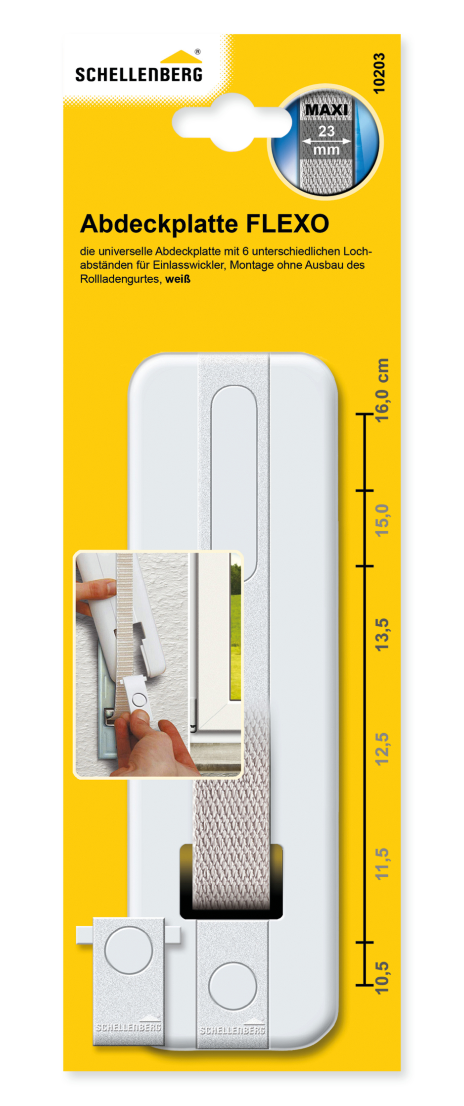 SCHELLENBERG Abdeckplatte weiß 13,5-16 cm Lochabstand 