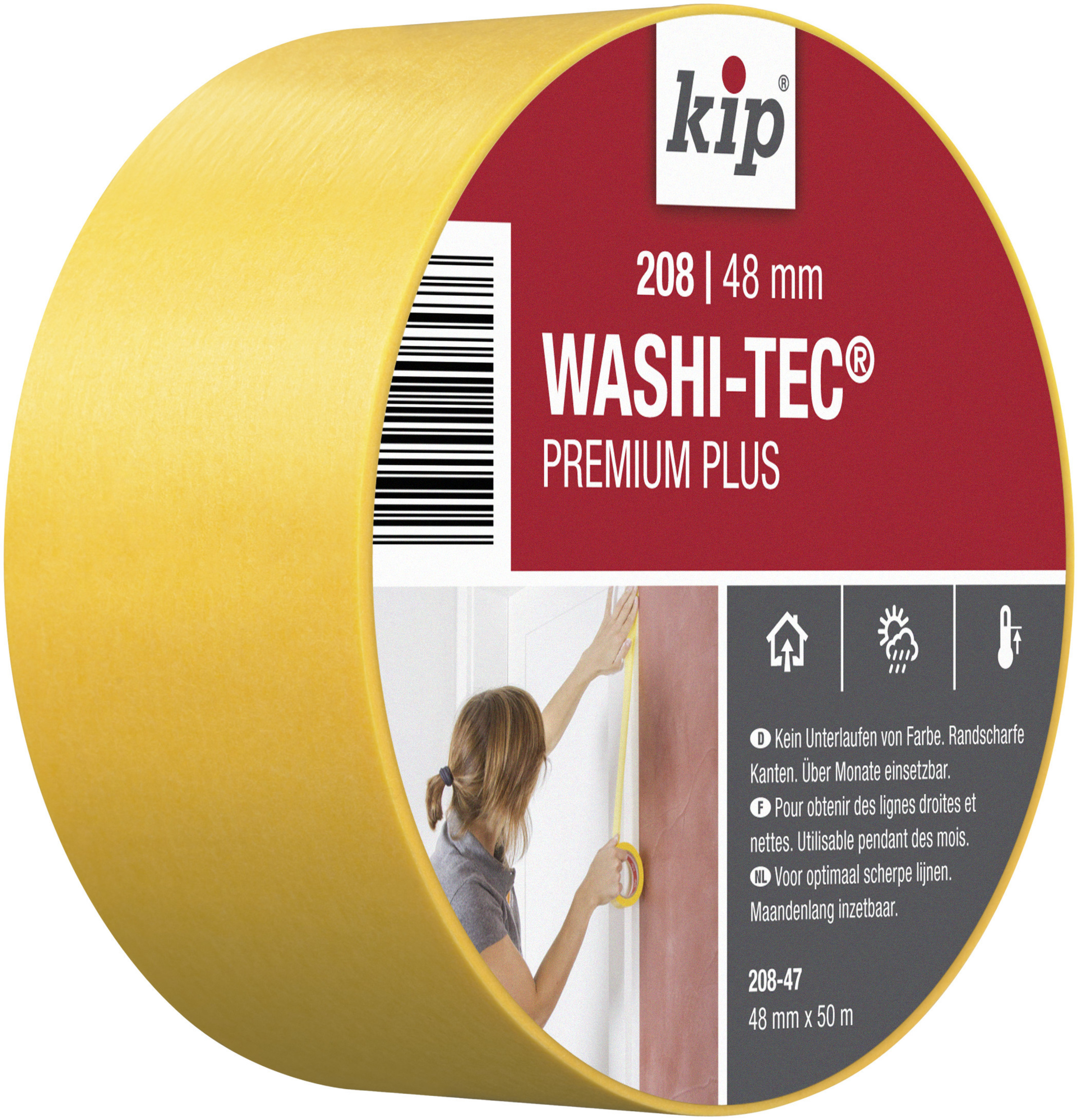 KIP GMBH - BOCHOLT Fineline-Tape Washi-Tec® 48mm 50m Typ208 Premium Plus, Minikarton