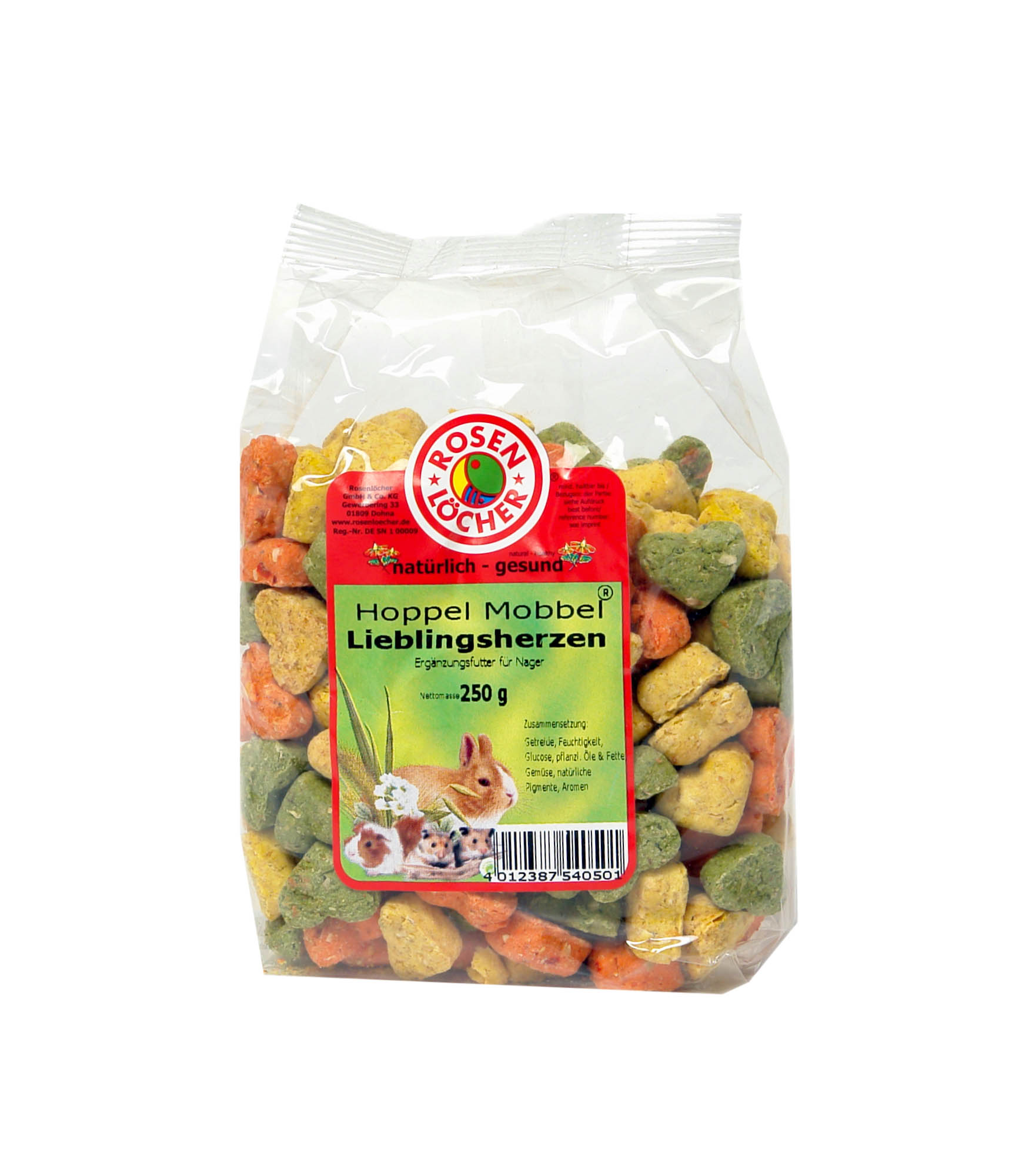 Lieblingsherzen 250g ROSENLÖCHER - Lieblingsherzen 250g Ergänzungsf. f. Nager