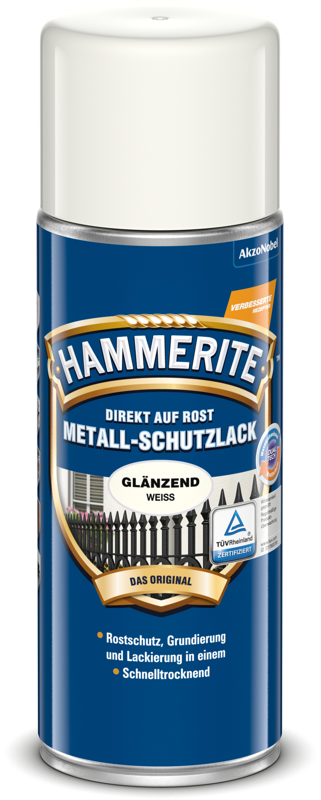 AKZO NOBEL DECO Met.Schutzlack weiß glzd. 0,4l Hammerite