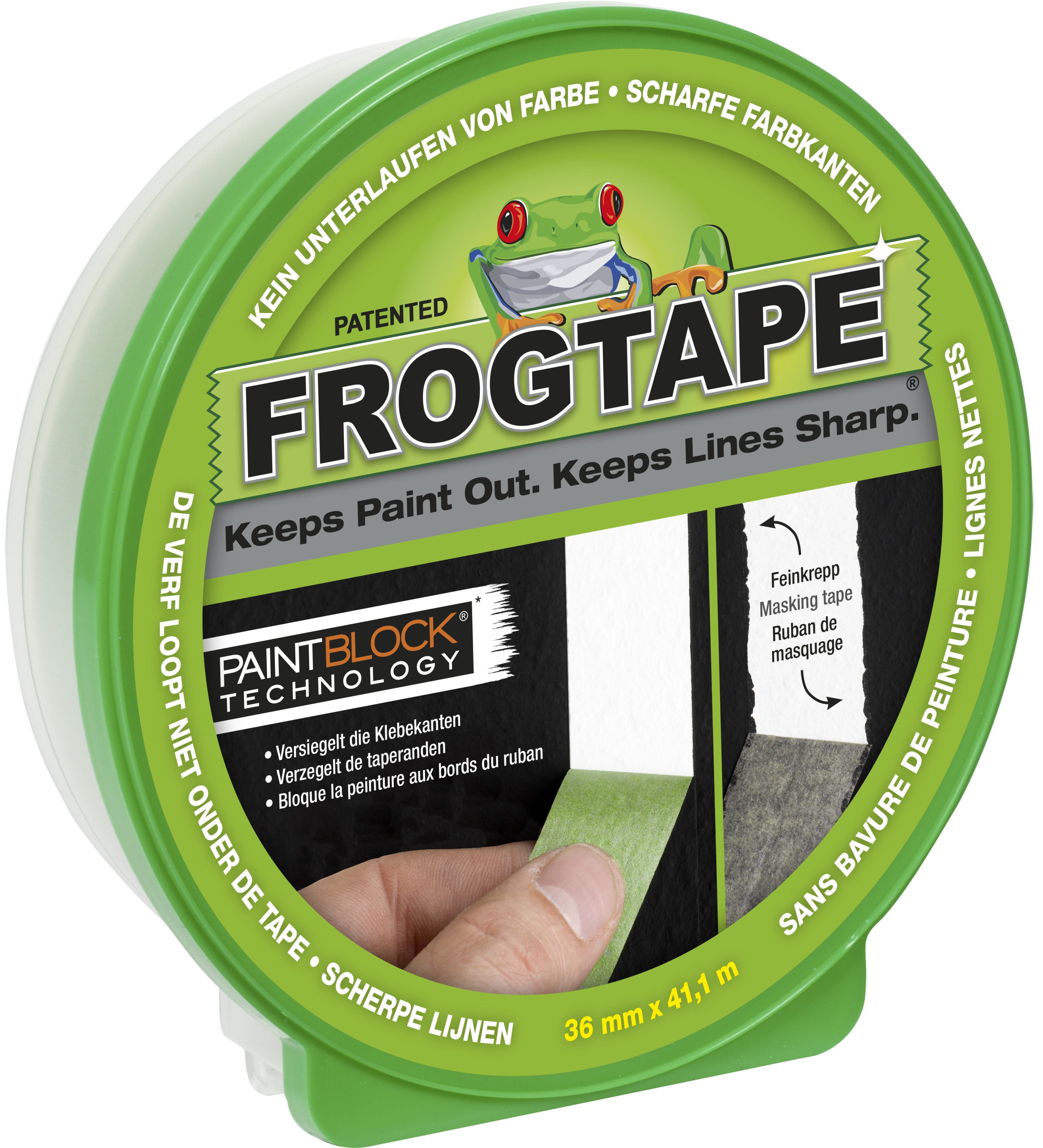 KIP GMBH - BOCHOLT Kreppband Frogtape grün 36mm 41,1m Kreppband mit Paintblocker