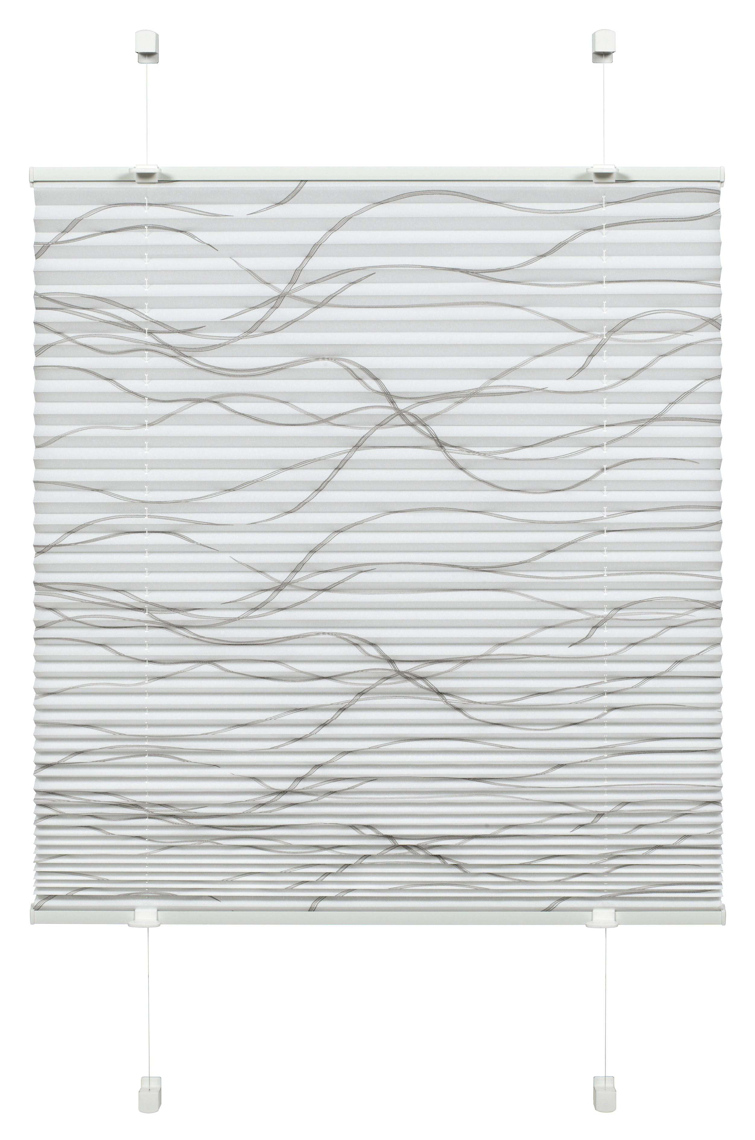 GARDINIA - Plissee Easyfix Katy Wave weiß 100x130cm Stoff 100 % Polyester