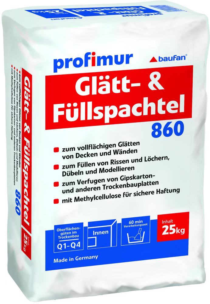 BAUFAN BAUCHEMIE Glätt&Füllspachtel 860 Profimur 25kg baufan