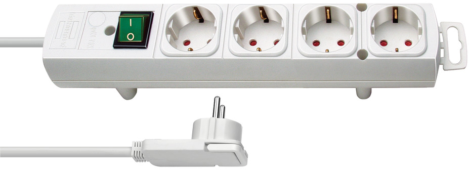BRENNENSTUHL Steckdosenleiste Comfort Line 4-f. weiss 2m H05VV-F3G1.5 mit Flachstecker