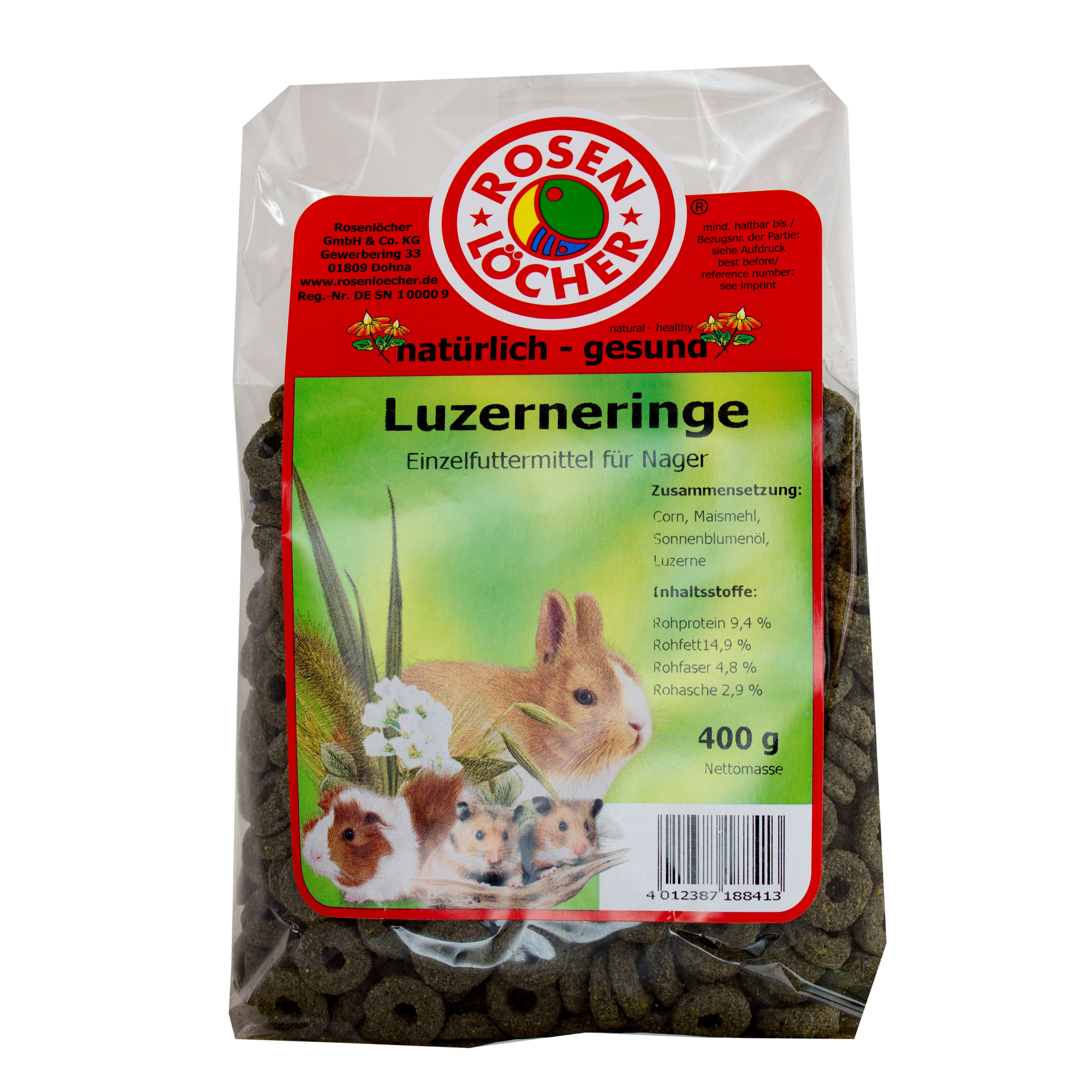 ROSENLÖCHER - Luzerneringe 400g Einzelfuttermittel