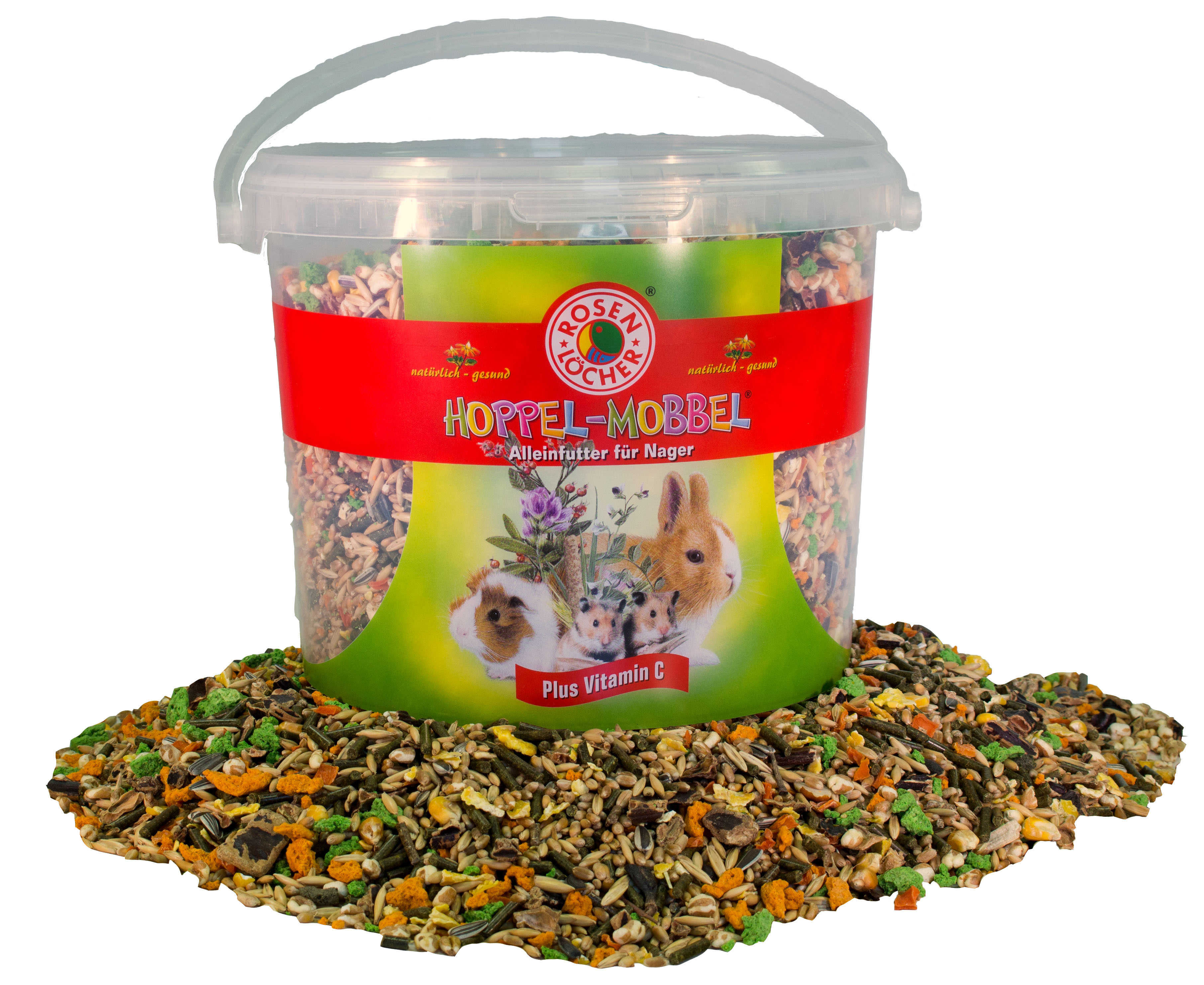 Hoppel Mobbel Nagerf. im Eimer 5l ROSENLÖCHER - Hoppel Mobbel Nagerf. im Eimer 5l mit Vitamin C