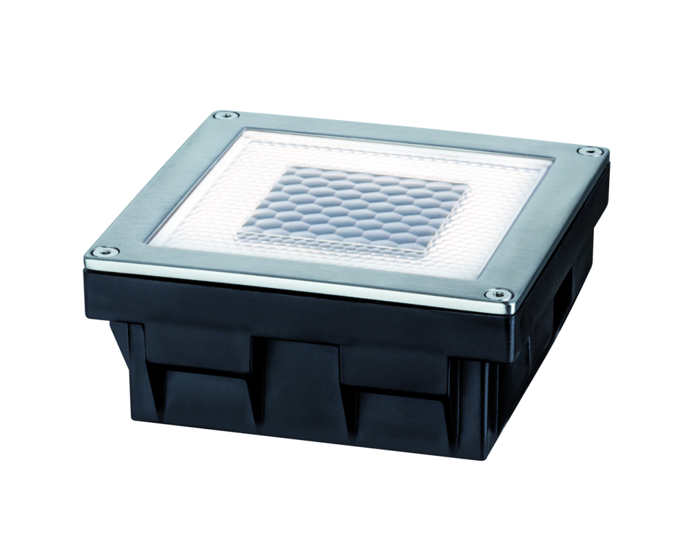 PAULMANN Bodeneinbauleuchte Solar Cube IP67 LED 100x100mm Schwarz/Klar Polyc.