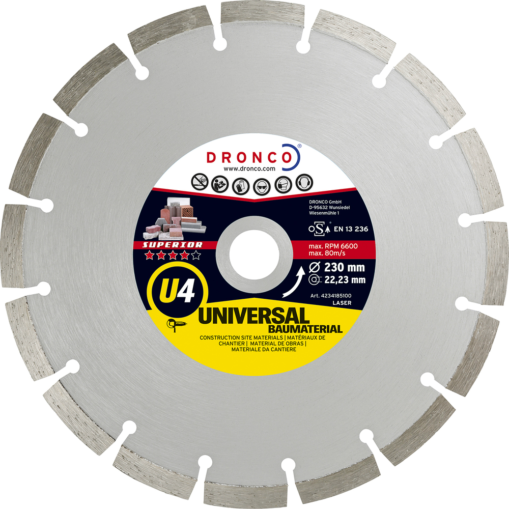 DRONCO Dia-Scheibe U4 180x2,4x22,23 mm Univ./Allg. Baustellenmaterial Superior