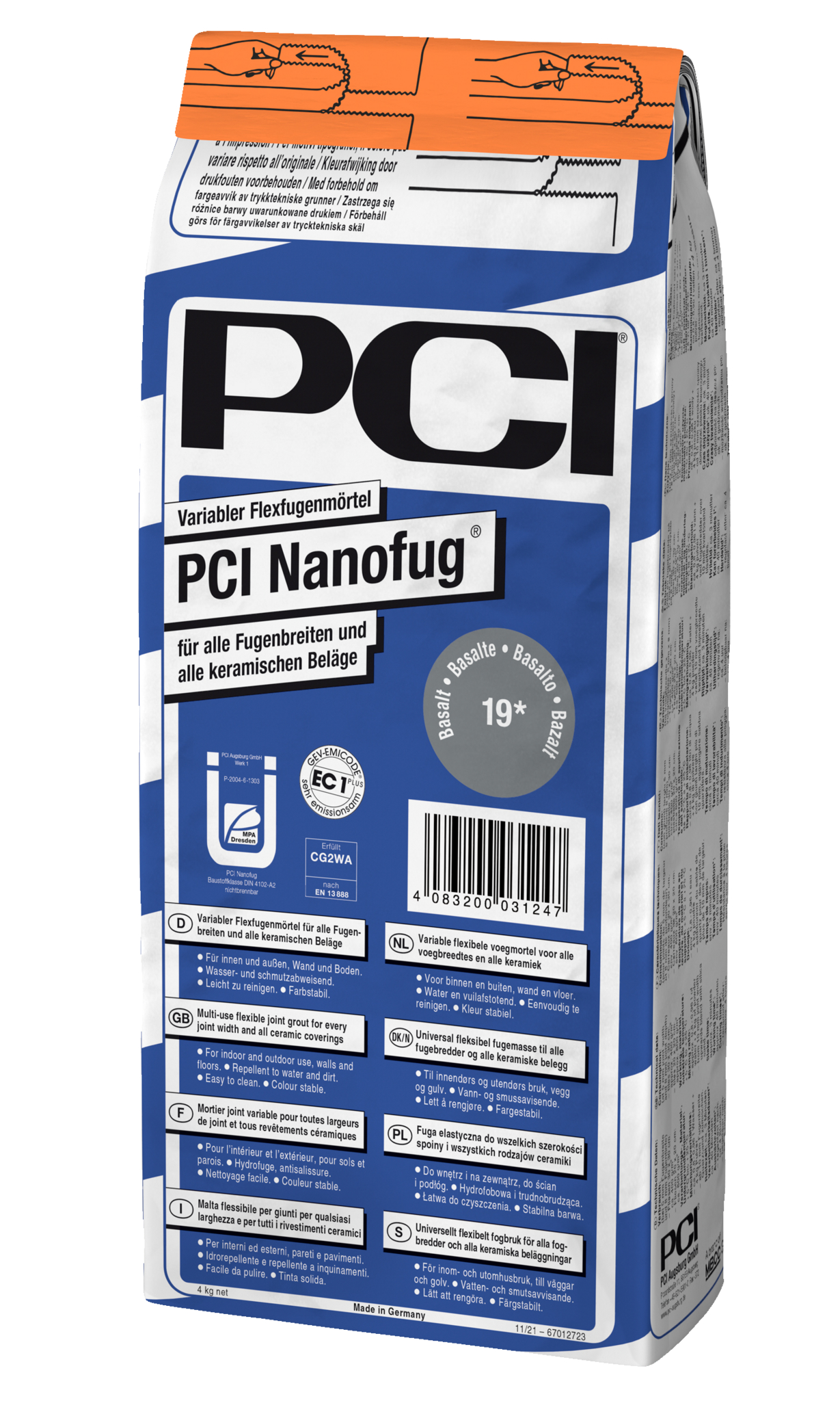 ZL OST PCI Nanofug hellgrau Nr.21 4kg Variabler Flexfugenmörtel