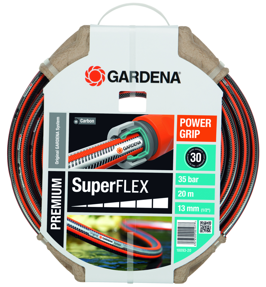 GARDENA Prem.SuperFLEX Schlauch12x12 13mm1/2"20m 12x12, ohne Systemteile
