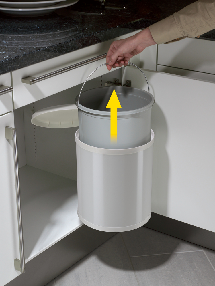 HAILO PROFESSIONAL Einbau-Mülleimer Compact-Box M 15 L weiß Stahlblech