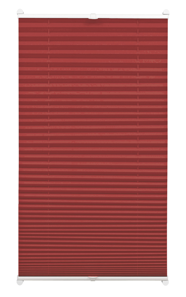 GARDINIA - Plissee EasyFix rot 60x130cm mit 2 Bedienschienen