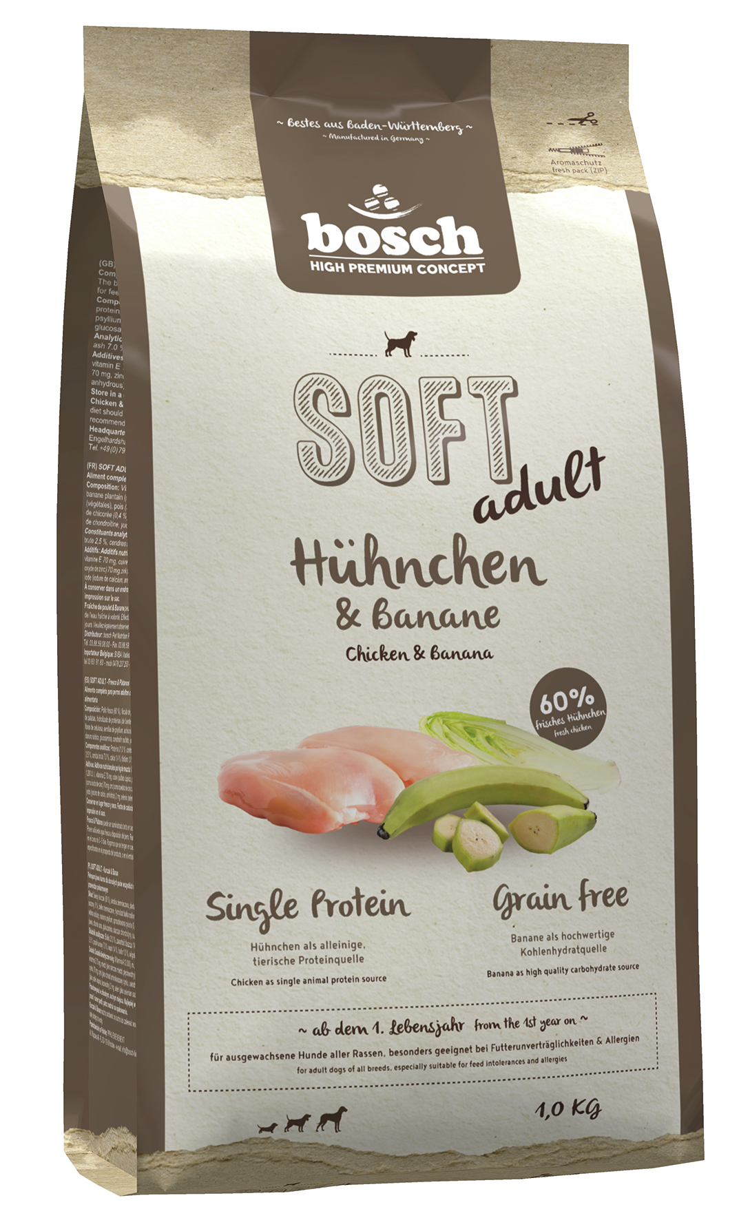 BTG BETEILIGUNGS GMBH Bosch Dog HPC Soft Hühnchen&Bana. 1kg 