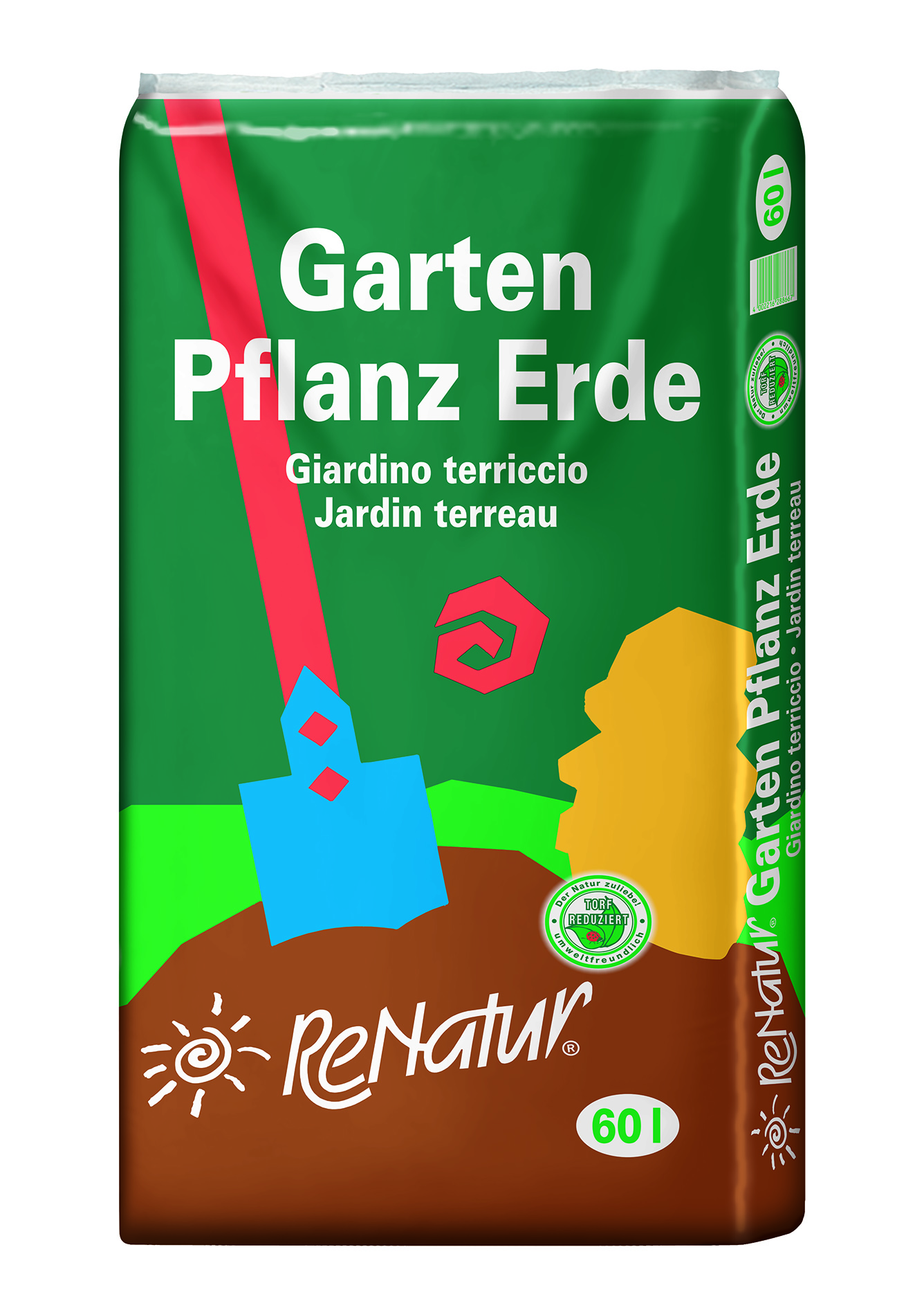 GREGOR ZIEGLER GMBH Re Natur Garten Pflanzerde 60l Kultursubstrat Torfreduziert