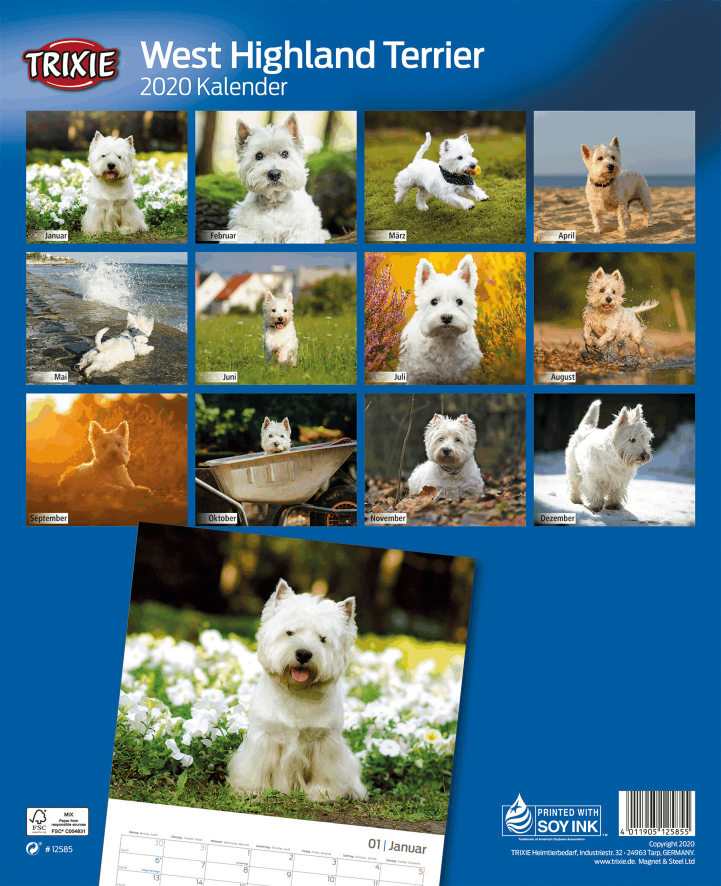 TRIXIE HEIMTIERBEDARF Kalender West Highland Terrier Hund