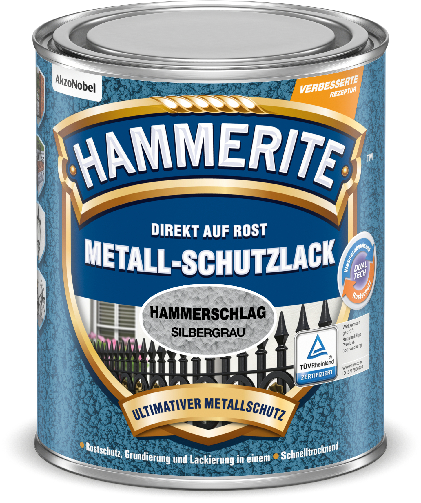 AKZO NOBEL DECO Met.Schutzlack Hammersch. si-grau 0,75l Hammerite