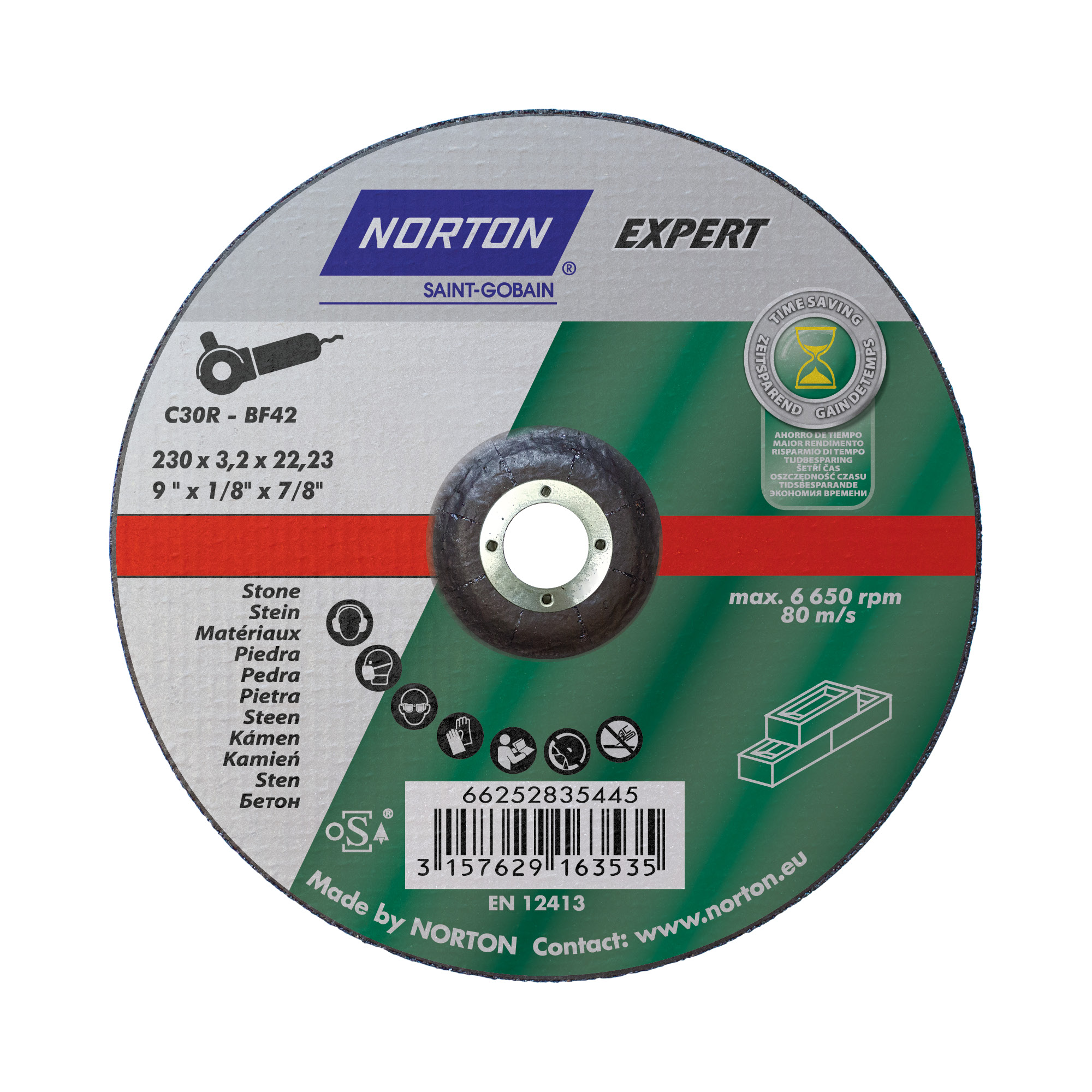 SAINT-GOBAIN-ABRASIVES NORTON Gewebetrennscheibe Stein 230x3,2x22,23mm Norton Expert C 30 R-BF42