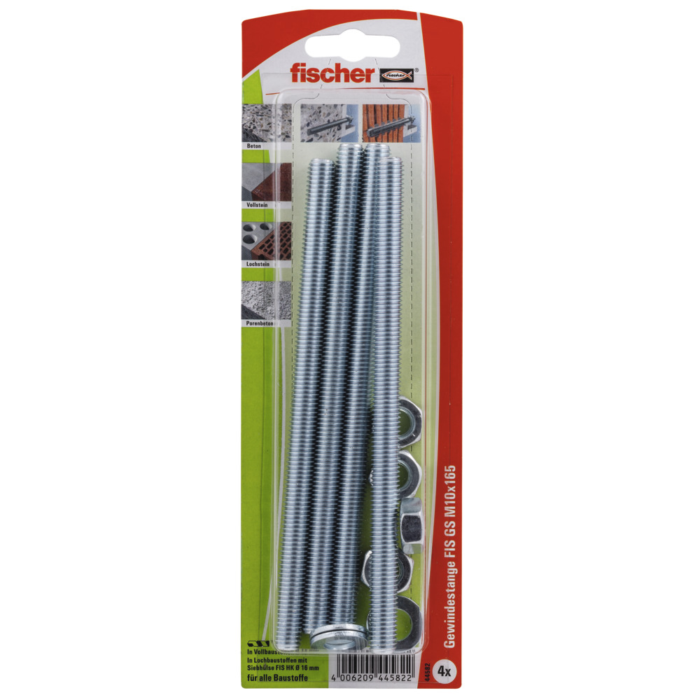 FISCHER Gewindestangen FIS G M10x165 K (4 Stück) 