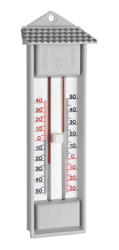 TFA DOSTMANN Thermometer außen quecksilberfrei grau 