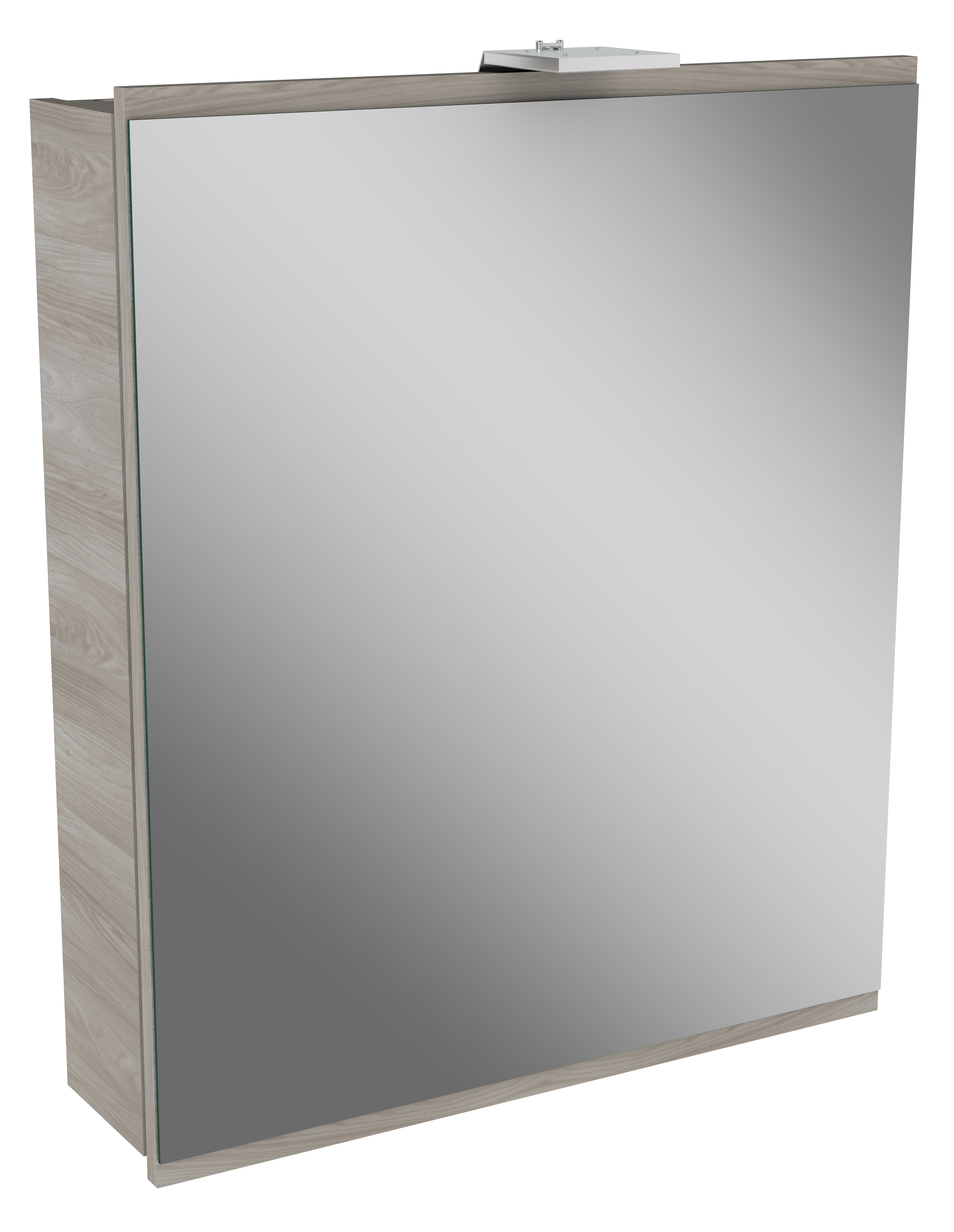 FACKELMANN Spiegelschrank Lima 60, steinesche 60x73x15,5 cm, 1 Tür, LED-Leuchte