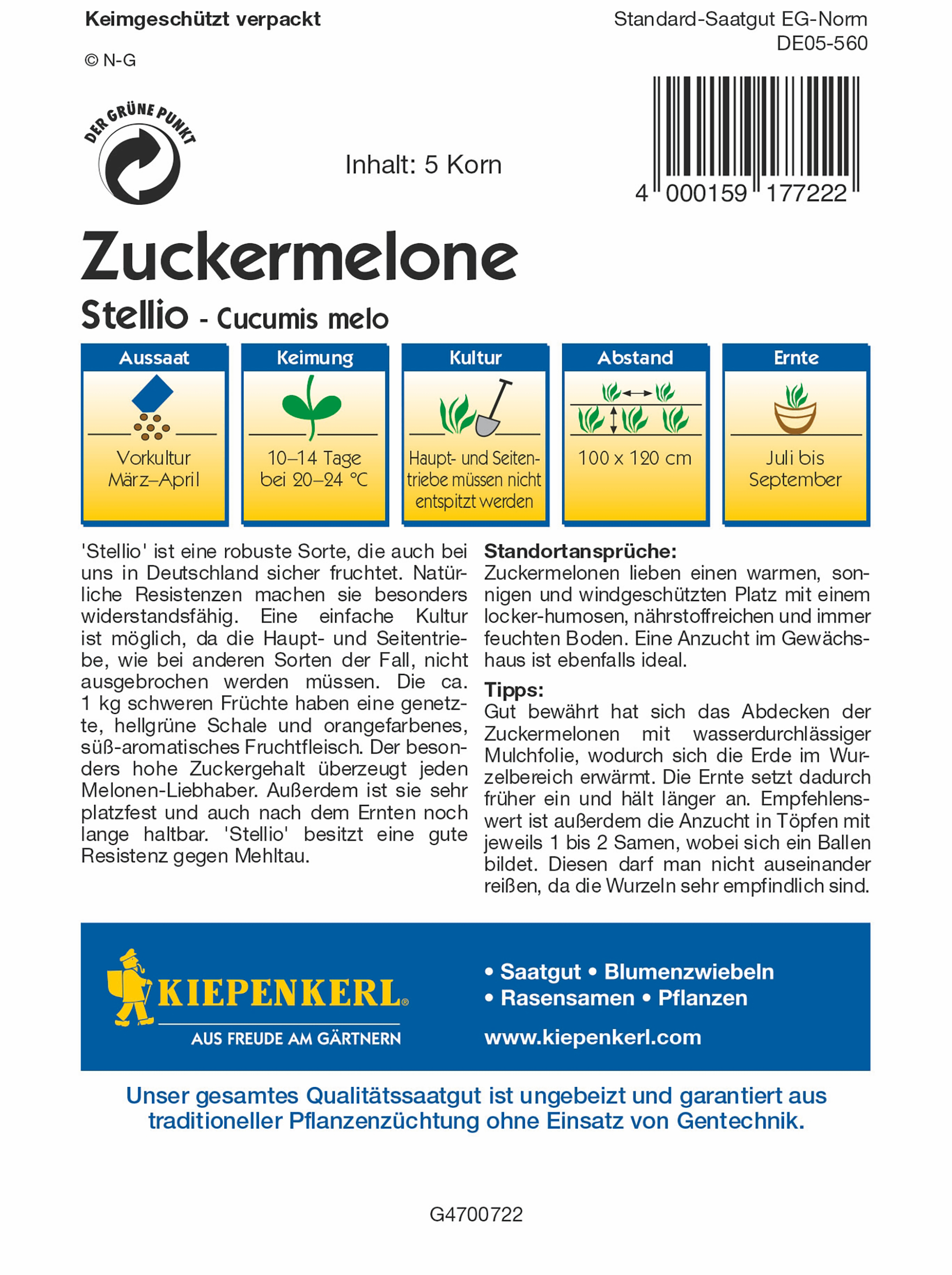 BRUNO NEBELUNG KK Zuckermelone Stellio, F1 KK-PG R