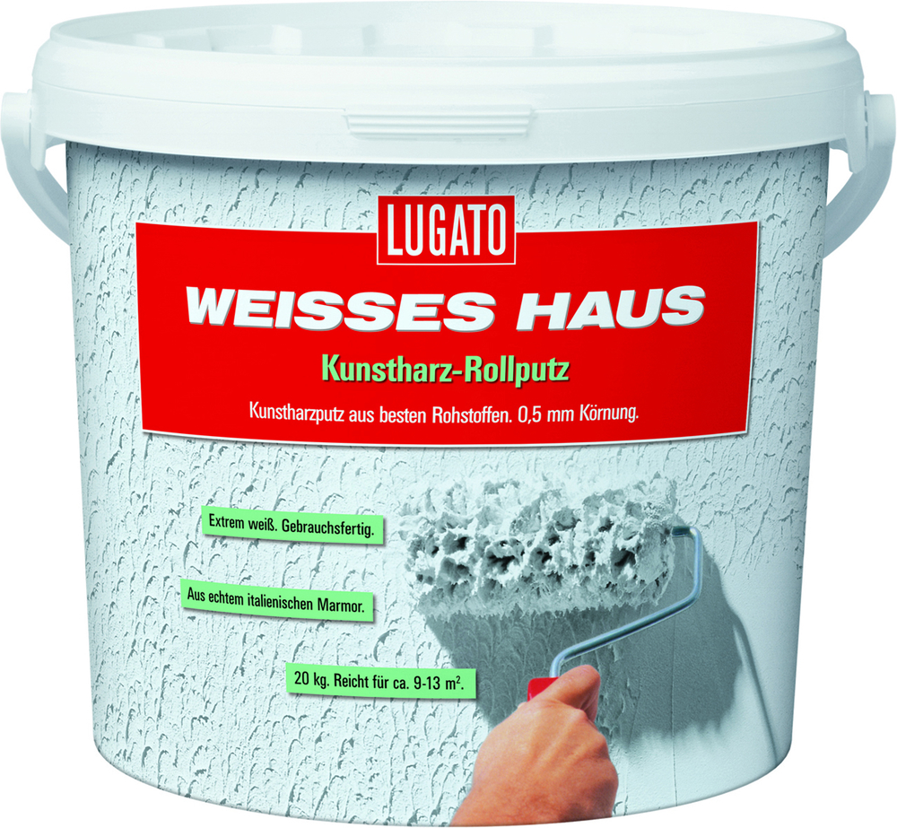 LUGATO CHEMIE Kunstharz-Rollputz 20 kg Weißes Haus 