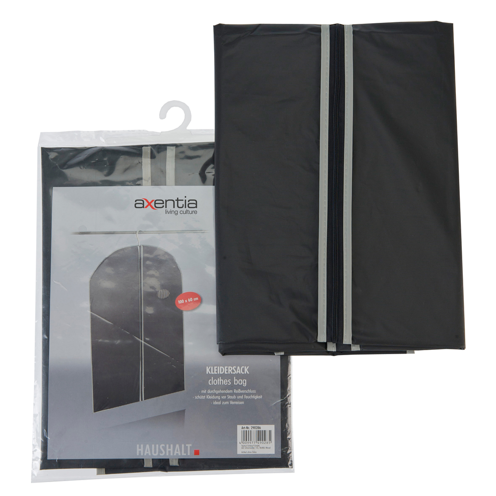  - WESEL Kleidersack schwarz/grau 150x60cm PEVA 40g/m²