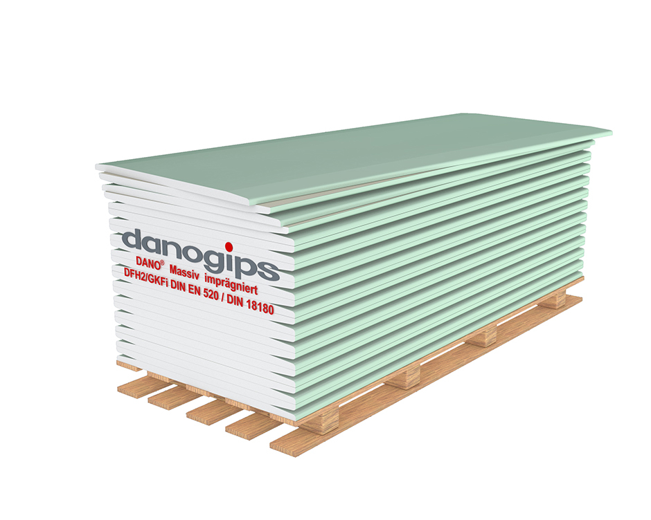 DANOGIPS Massivplatte DFH2/GKFi 2000x625x25mm DANO Massiv imprägniert, HRAK