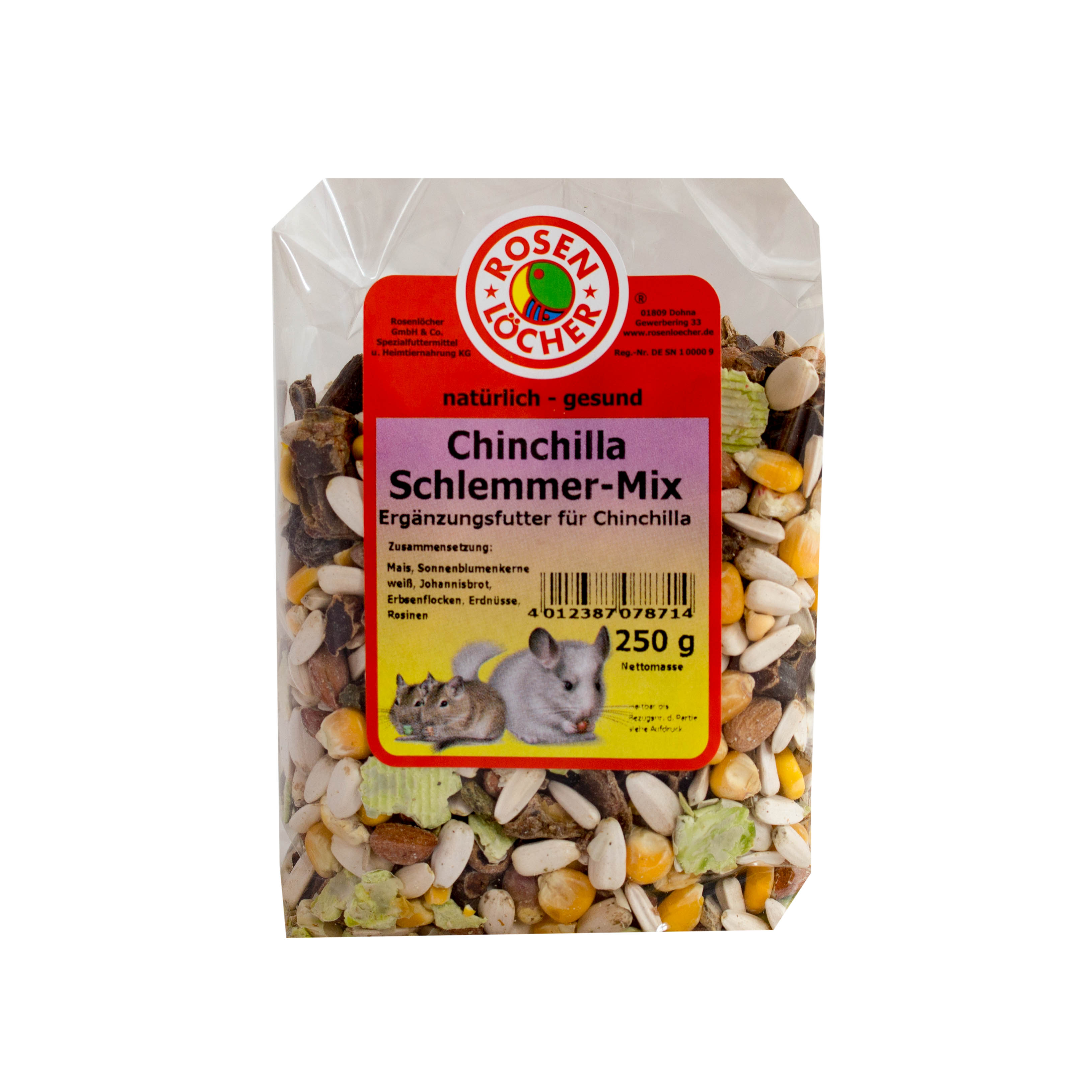 Chinchilla Schlemmermix 250g ROSENLÖCHER - Chinchilla Schlemmermix 250g Alleinfutter