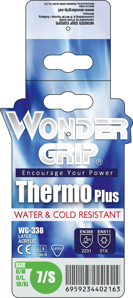 TRIUSO Handschuhe Wonder Grip ThermoPlus 10 Latex 2-Fach getaucht orange