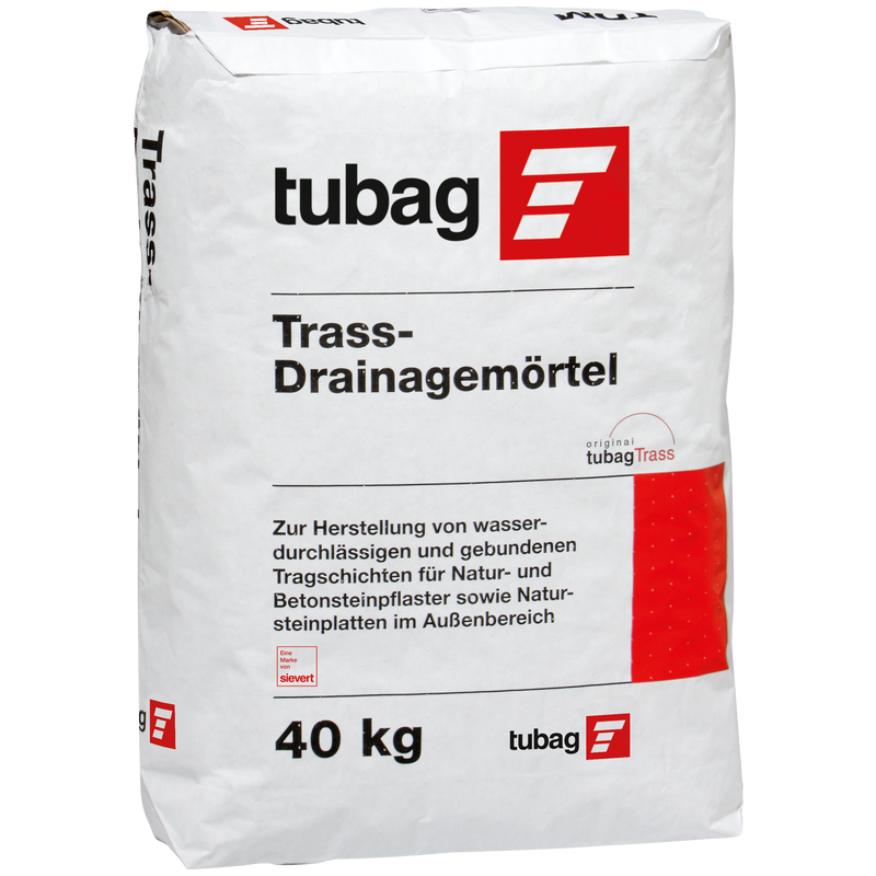 QUICKMIX tubag Trass-Drainagemörtel TDM 40kg Unterbaumörtel wasserdurchlässig