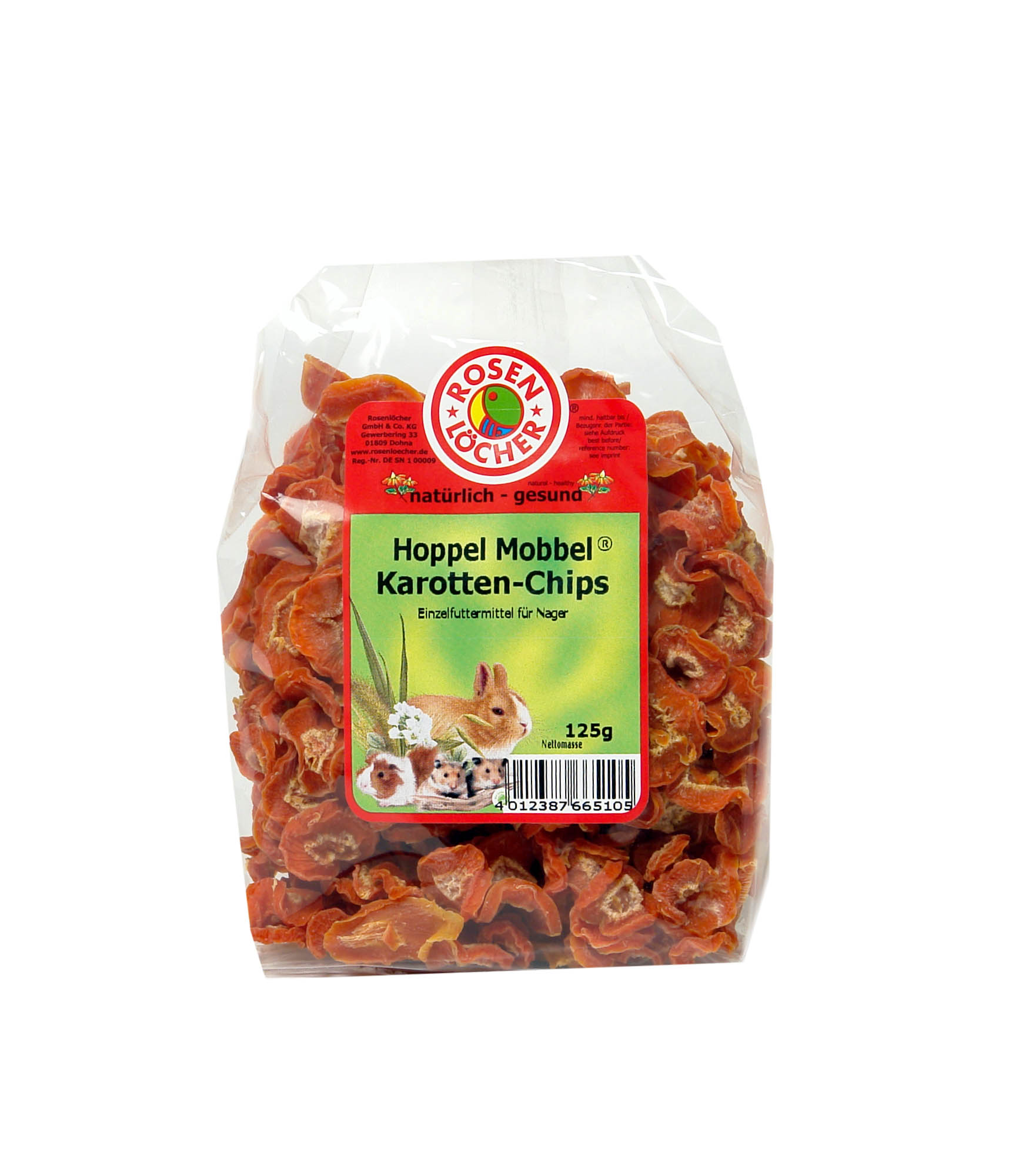 Karottenchips 125g ROSENLÖCHER - Karottenchips 125g Ergänzungsf. f. Nager