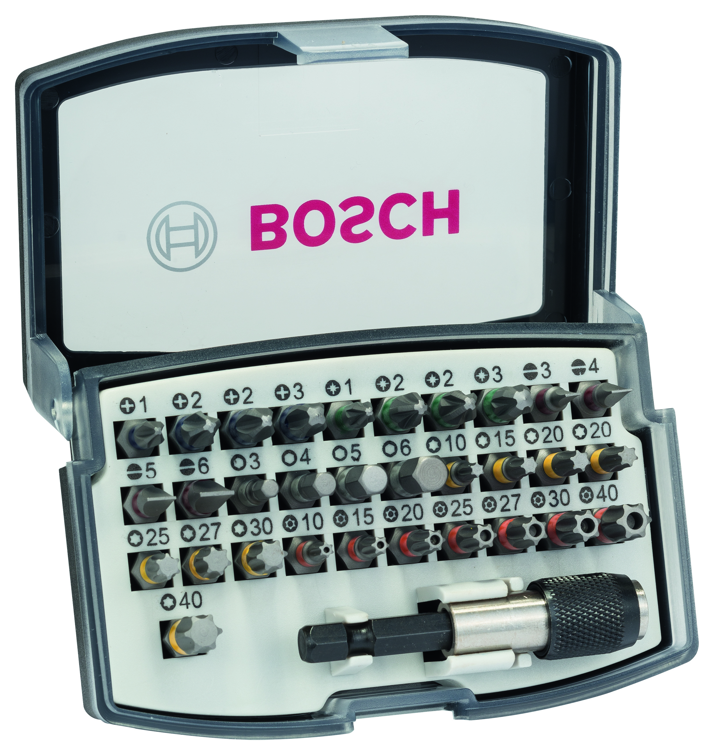 BOSCH Schrauberbit-Set Pro 32-tlg. PH/PZ/SL/HEX/T/TH mit Uni-Halter in Box