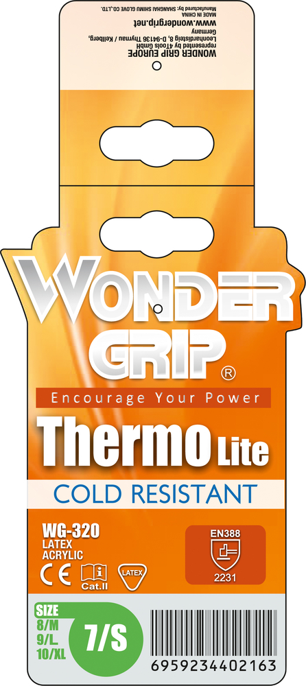 TRIUSO Wonder Grip Thermo Lite orange Gr.11 Latex 2-Fach getaucht