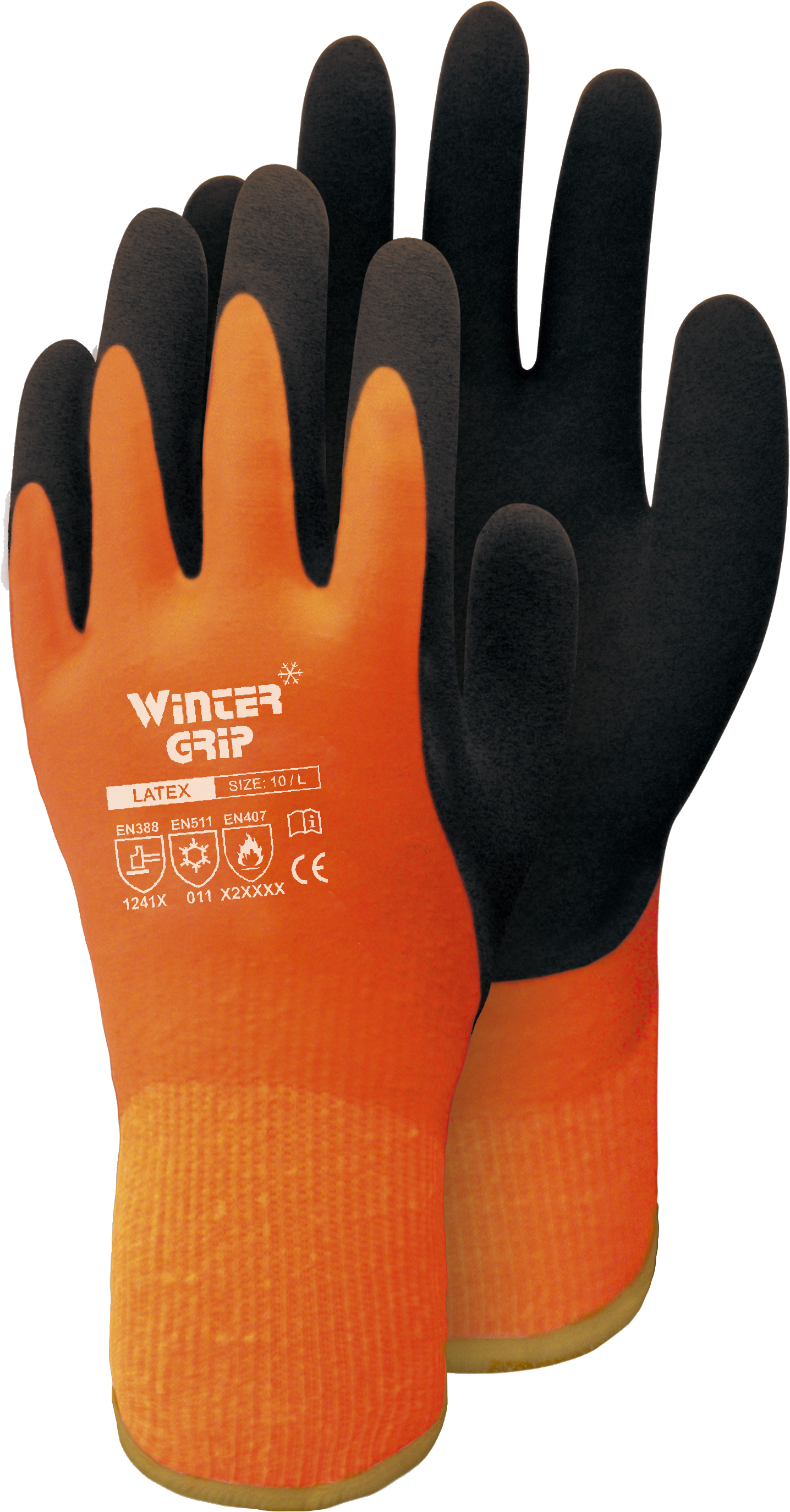 TRIUSO Handschuh Winter Grip orange Gr.7 Acryl, Latex