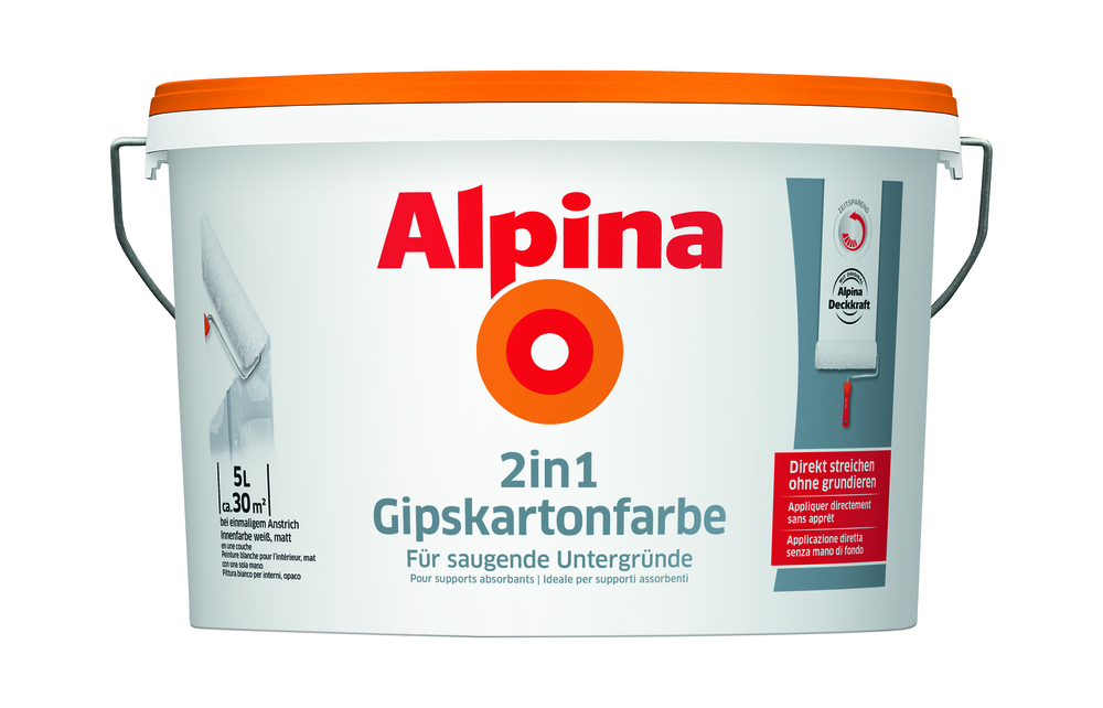 ALPINA FARBEN Alpina 2in1 Weiss 5l konservierungsmittelfrei
