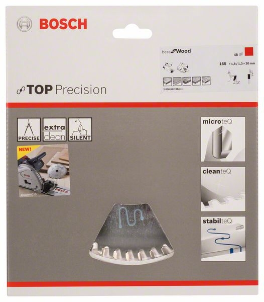 BOSCH Kreissägeblatt Top Precision 165x20x48mm für GKT 55 GCE für Holz