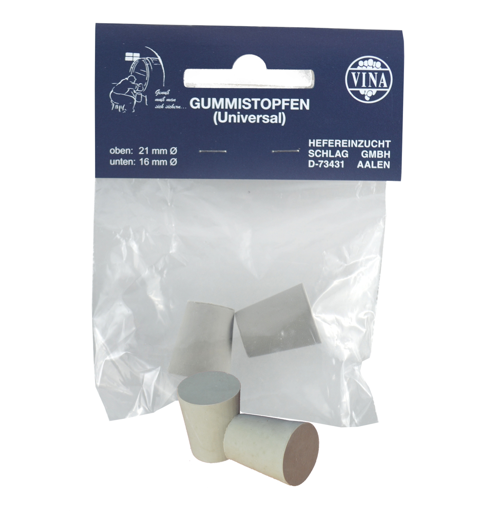 HEFEREINZUCHT SCHLAG GMBH Gummistopfen-konisch 21/16mm (2 Stück) 