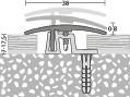 CARL PRINZ GMBH & CO. KG - GOCH PS 400 Übergangsprofil Nr. 401 38mm 90cm Edelstahl poliert Beläge 7-17,5mm