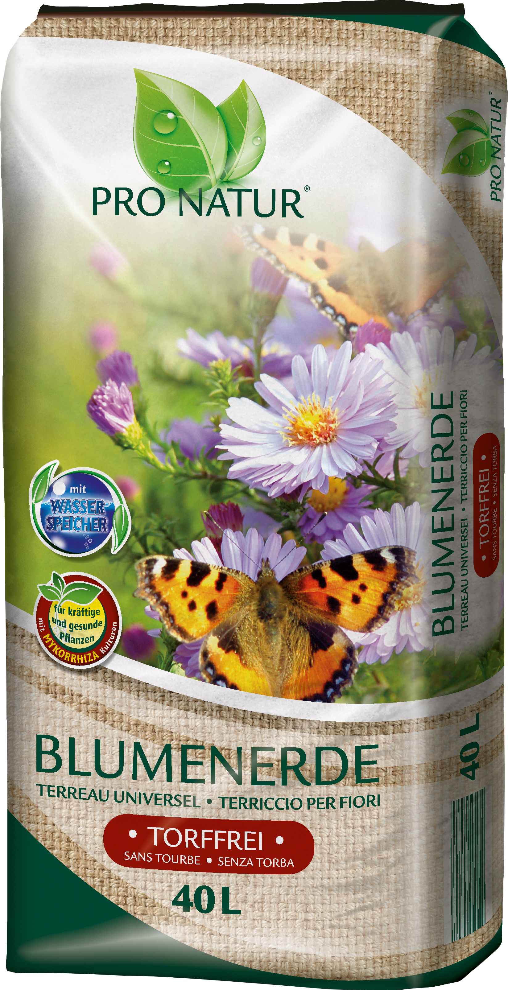 GREGOR ZIEGLER GMBH Pro Natur Blumenerde Torffrei 20l m.Gartenfas.Wasserspeicher u.Mykorrhiza