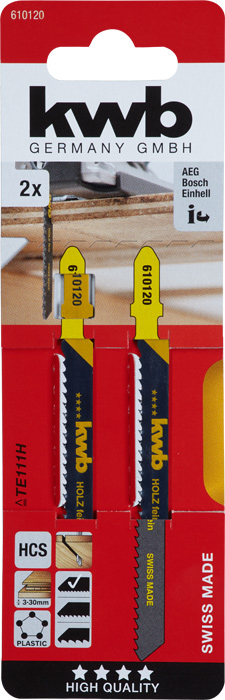KWB BURMEISTER Stichsägeblätter HCS Holz fein 100 mm (2 Stück) kwb DIY